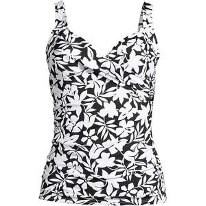 Land’s End Plus size V neck wrap underwire tankini black Havana floral Various